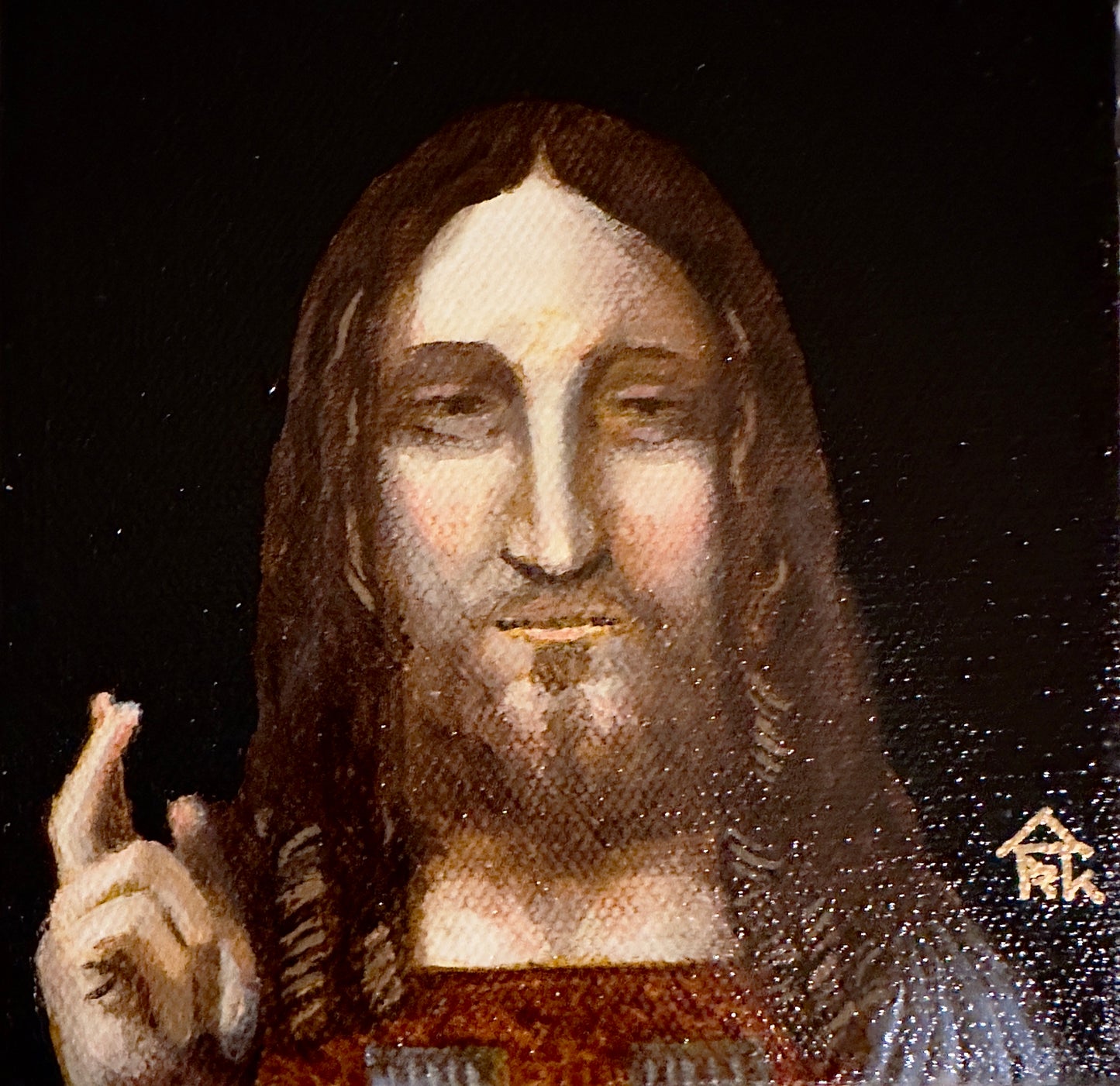 Salvator Mundi Study 1 (Original Painting 1 of 1)